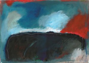 ROCK IN STORM, 2000. 60 x 82 cm, acryllic paint and wax on paper